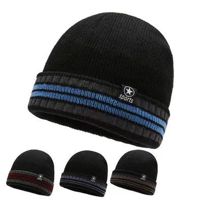 New Autumn and Winter Pullover Cotton Hat, Outdoor Cold-proof and Warm Hat, Versatile Knitted Hat, Men's Ear Protection Hat, Woolen Hat