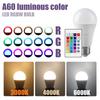 LED RGB Bulb Multicolor Light E27 B22 Base 16 Colors 110V 220V Smart Lighting Dimmable 24 Key Remote Control Lamp