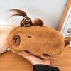 Cartoon Capybara Pencil Bag Large Capacity Pencil Storage Bags Kawaii Pen Pouch Students Stationery Organizer Makeup Bag