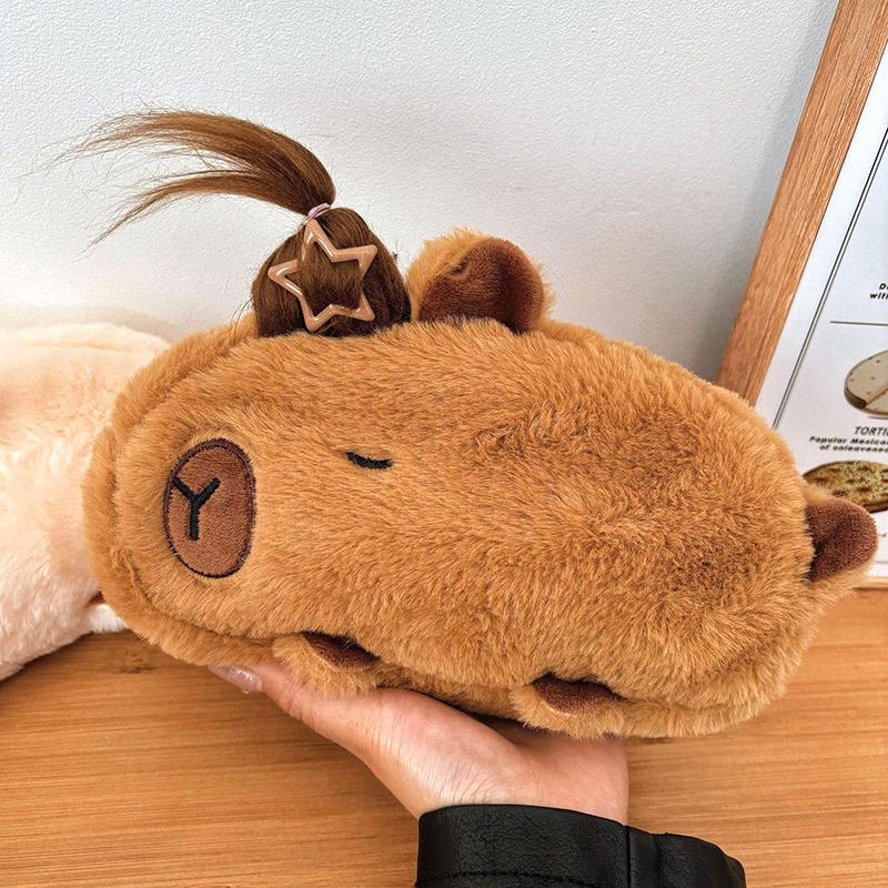 Cartoon Capybara Pencil Bag Large Capacity Pencil Storage Bags Kawaii Pen Pouch Students Stationery Organizer Makeup Bag