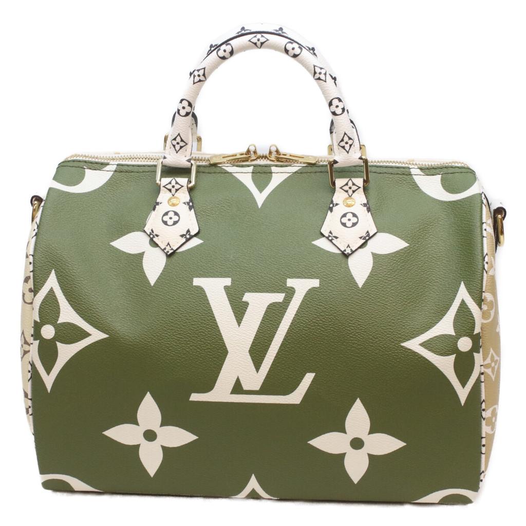 LOUIS VUITTON M44572 Monogram Giant Creme Khaki Speedy Bandolier 30 Boston bag Creme/KhakiUsed