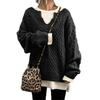 Fashion All-match Sweater Women's Knitted Twist Pattern Sweater Casual Sweater Sweater