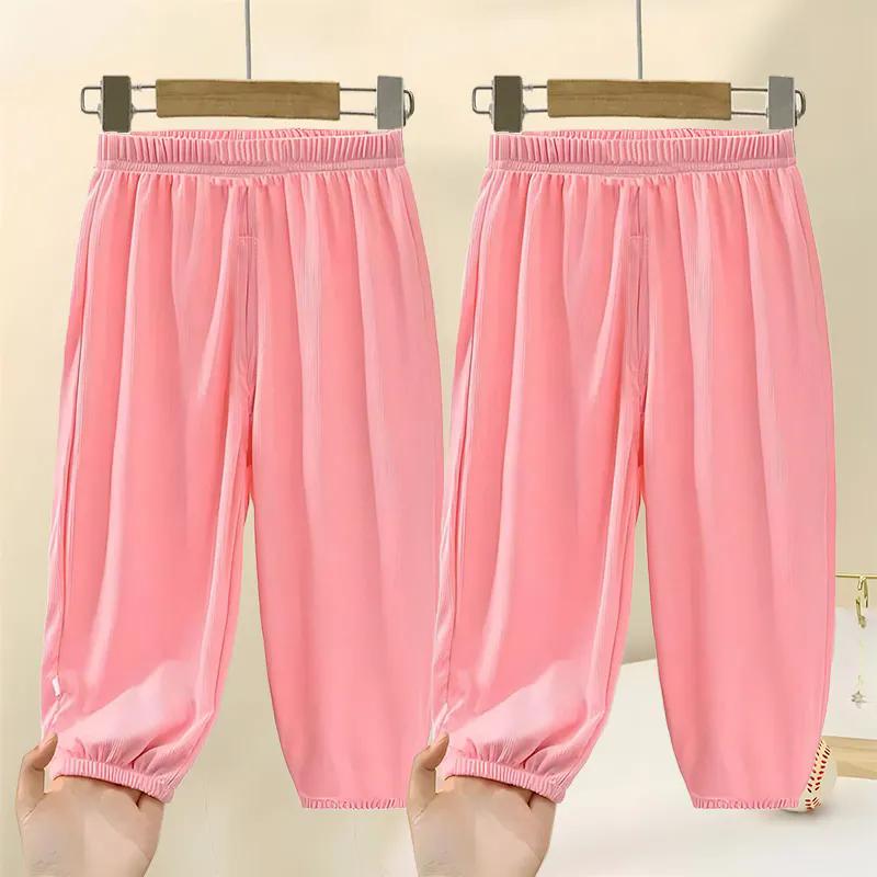 Ice Silk Mosquito Repellent Pants for Girls Summer Thin Children's Sports Casual Pants Bloomers Summer Dress