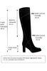 Women Modern Stylish Fashion Boots Boots Faux Leather Black Low Heeled Drawstring Boots