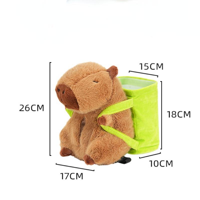 Car Tissue Boxes Capybara Plush Trash Bins Cute Interior Trash Car Storage Bucket Female Umbrella Key Phone Storage Box