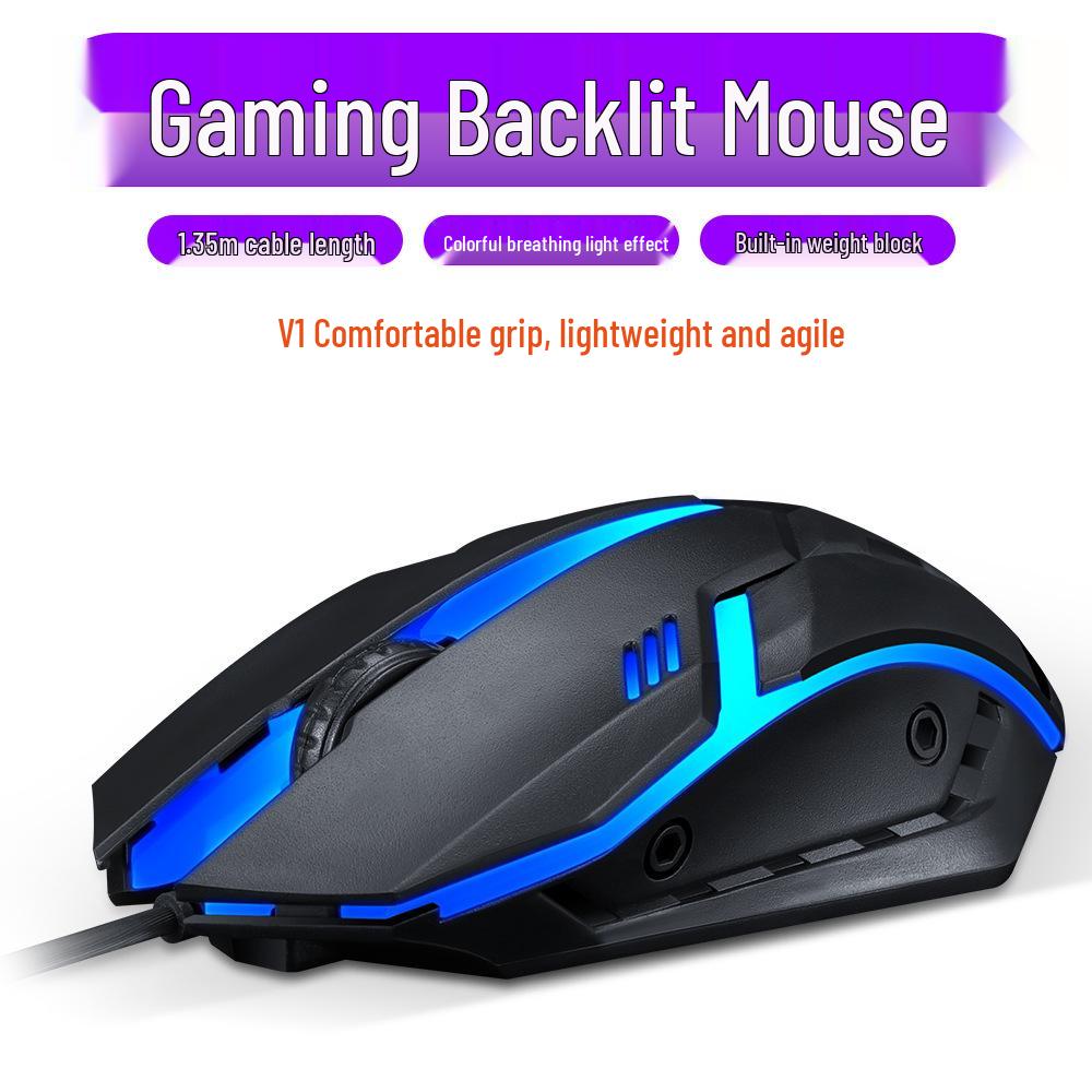 Thunderwolf V1 Wired USB Luminous Mouse for Desktop & Laptop