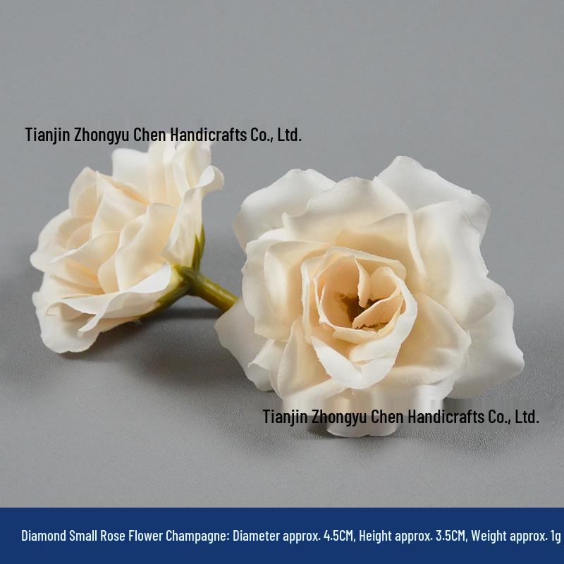 Champagne Silk Imitation Flowers for Hairpins, Hanfu Headdresses, Souvenirs, and Performance Accessories.
