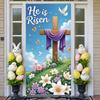 Resurrection Banner Floral Design He Is Risen Banner Easter Display Blue Sky Jesus Risen Banner For Worship Event Resurrection