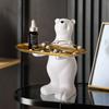 Polar Bear Key Holder Figurine Candy Sundries Animal Polar Bear Sculpture Home Decoration Nordic Glasses Key Holder Tray
