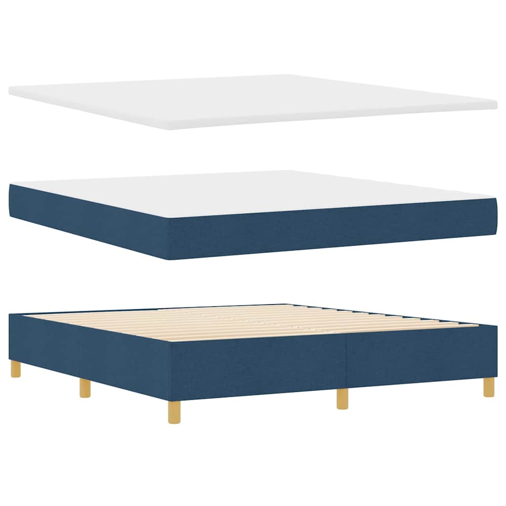 Boxspring Bed with Pillows and Headboard Blue 200 x 180 cm Fabric