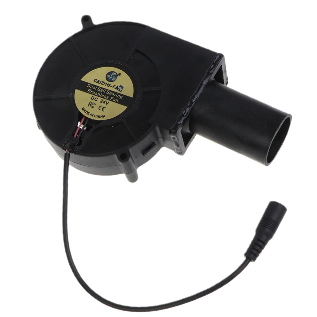 DC24V 9733 High Air Volume Centrifugal Turbo Blower Air Duct for Barbecue Picnics Camping Fire-starter Cooking Tool