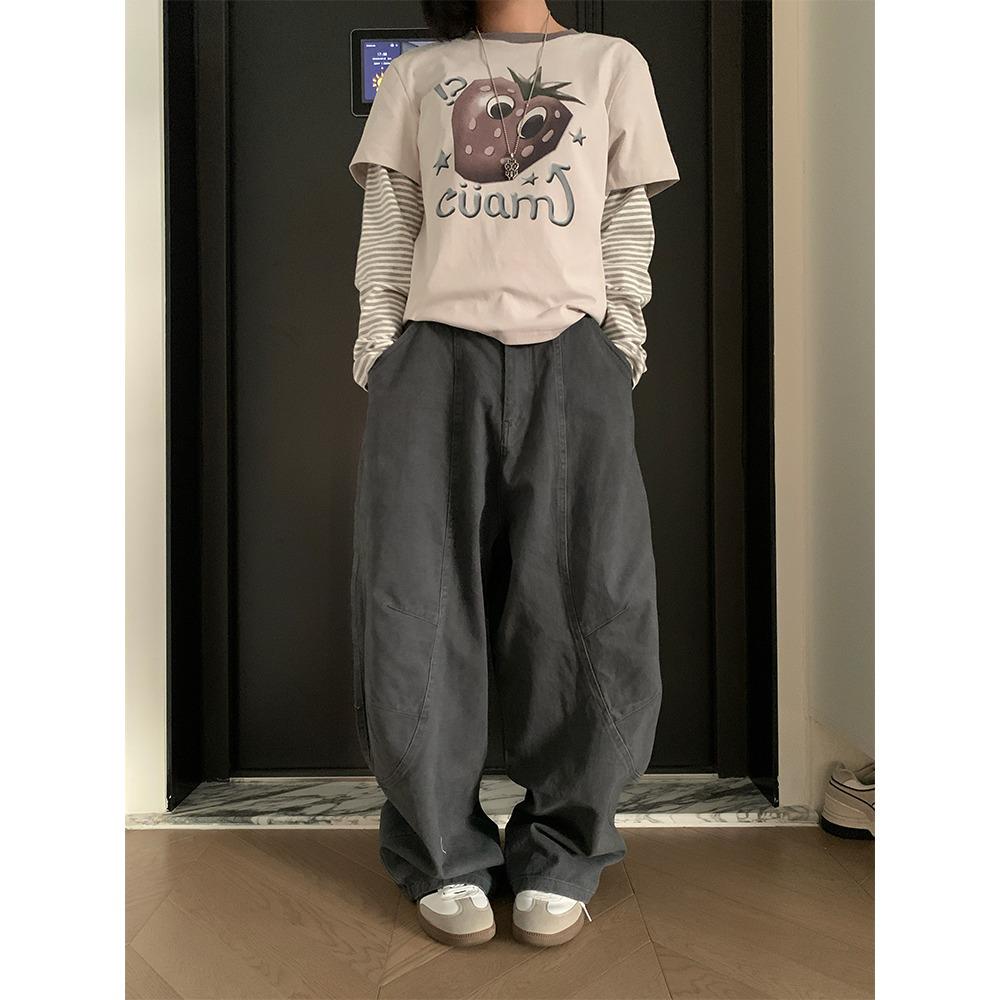 2024 Unisex Retro Scimitar Silhouette Wide-Leg Casual Overalls