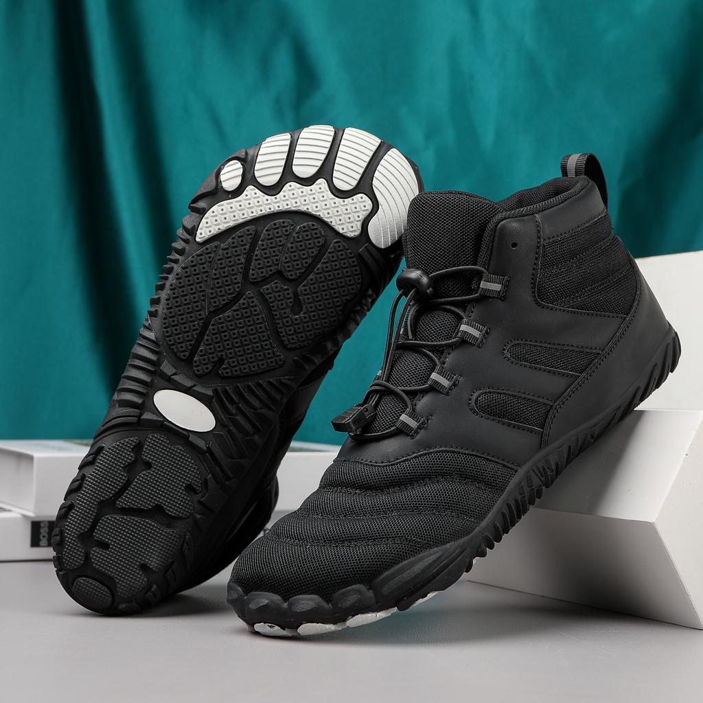 Men's Oversized Cotton Shoes Thickened Outdoor Hiking Shoes Winter Suede Snow Boots Women's Hiking High Top Single Shoes