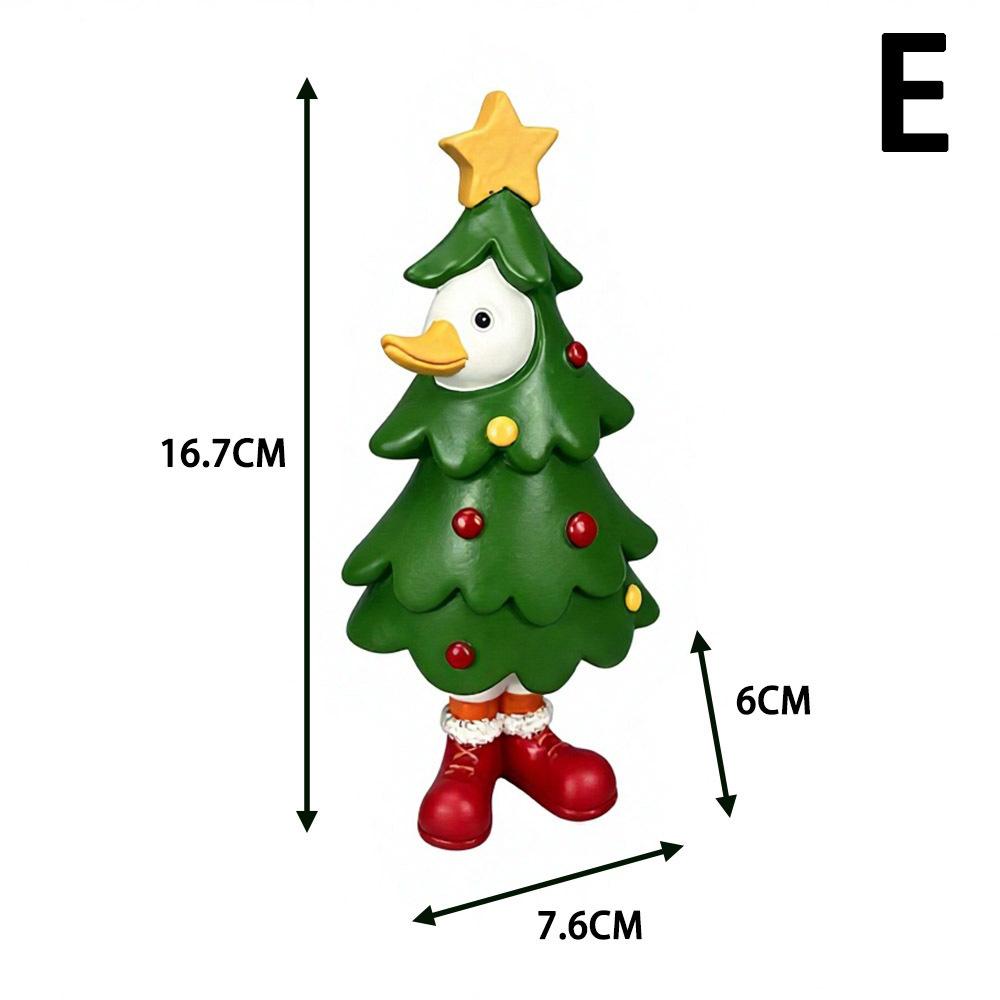Christmas Duck Figurine - Creative Holiday Atmosphere Table Decoration Item - Resin Handicraft Display Piece