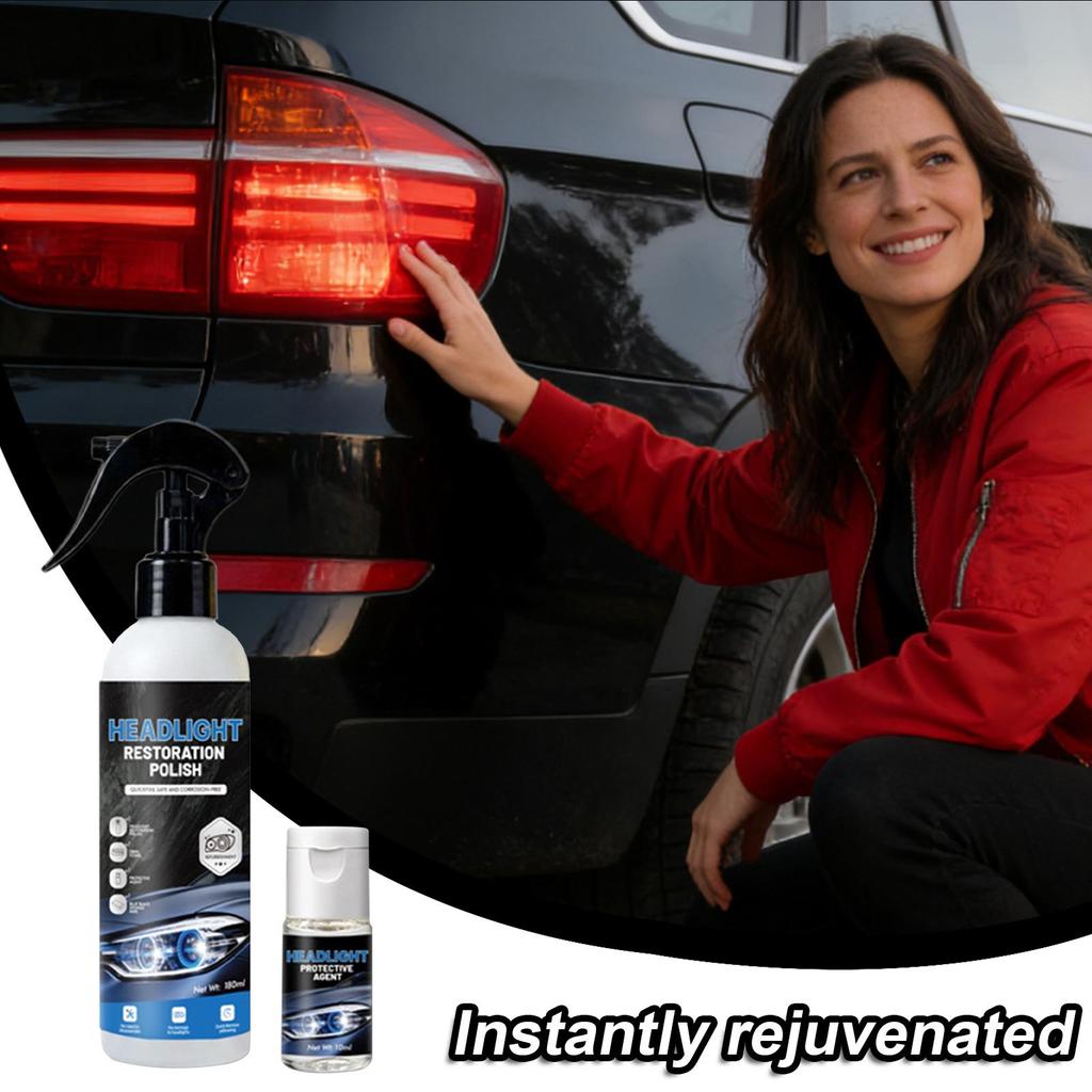 180ml Car Headlight Restoration Polishing Kits Front Headlight Refurbishment Fluid Deoxidize Brighten with Tools Auto Supplies