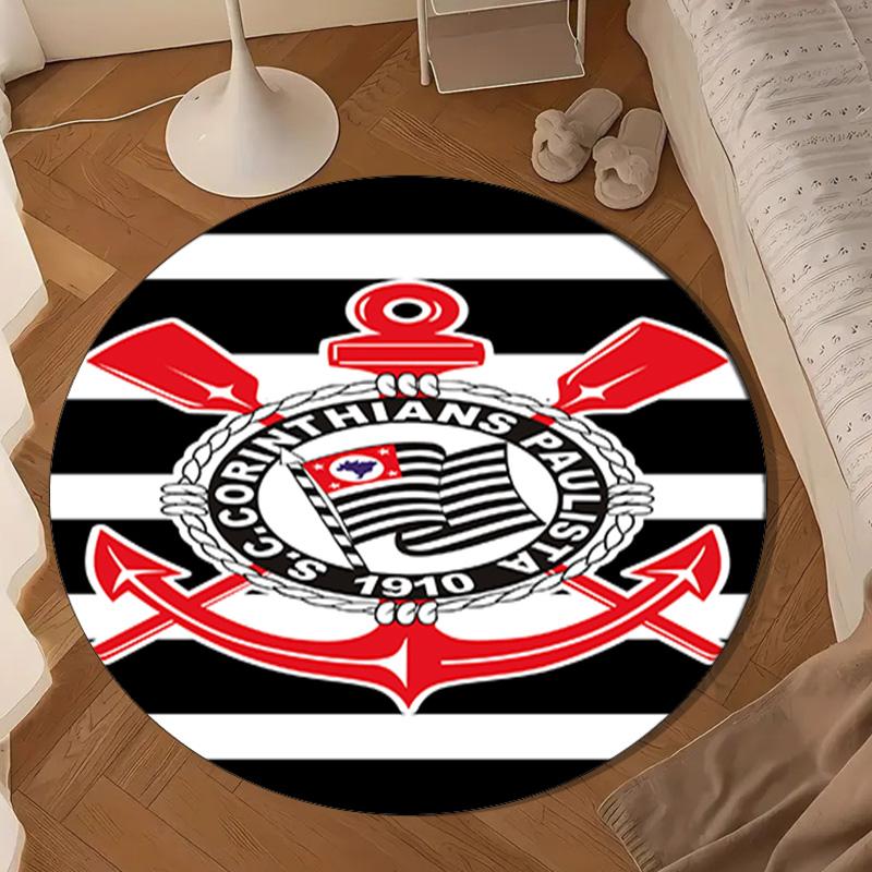 Football Club Emblem Round Rug for Livingroom,Bedroom, Palyroom, Chair Rug, Area rug, Circle Carpet, Large Size Fan Christmas gift