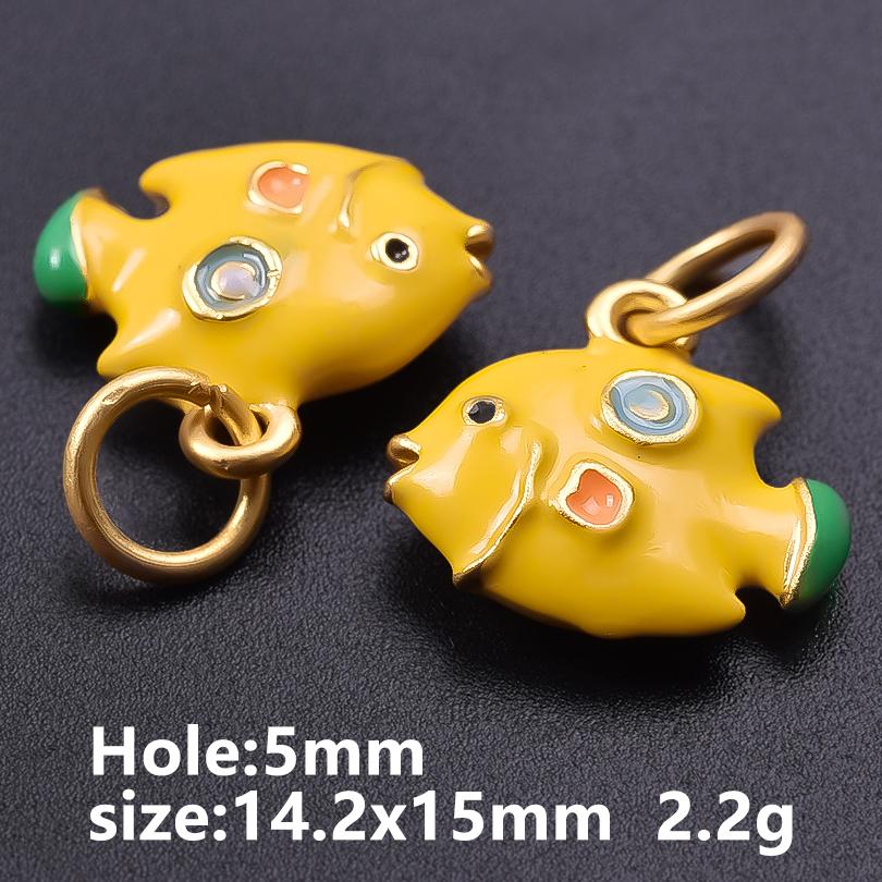 5pcs Kawaii Animal Pendant Enamel Charms For Jewelry Making Duck Bunny Elephant Lucky Fish Charm Handmade Materials Accessories