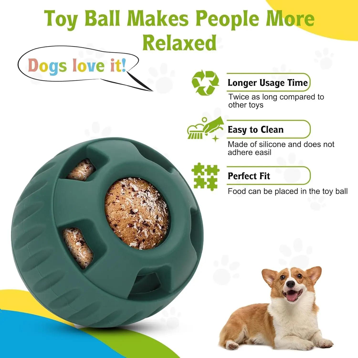 Family Dog Food Toys Reusable Easy To Clean Natural Rubber Durable Ball Simple and Practical Silicone Mold Dog Supplies