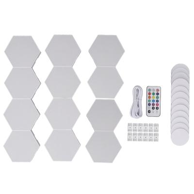 12 Set Hex Wall Light LED Smart Touch Sensitive Remote Control Geometric Modular Assembled RGB