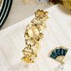 GEDI Alloy Vintage Quartz Watch - Elegant Ladies' Design with Exquisite Copper Bracelet