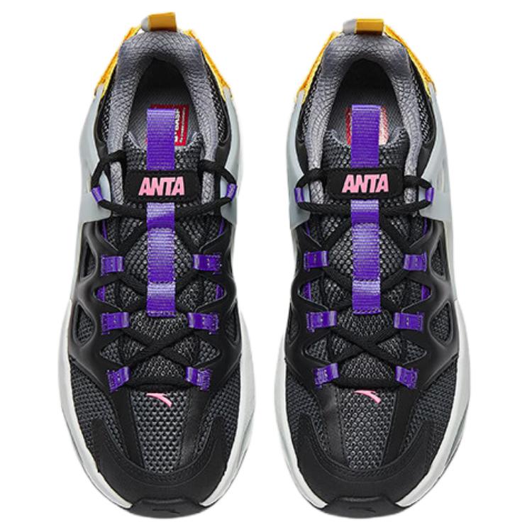 Anta Light Flow Outdoor Casual Sports Non-Slip Breathable Low-Top Climbing Shoes Men Shoes Black Purple 112628805-1