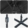 Garden Sun Umbrella Black 370 X 197 X 239 Cm