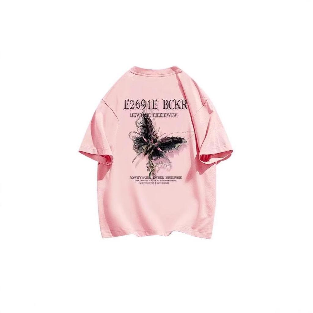 Unisex Retro Hong Kong Style Five-Sleeve White T-Shirt - Loose Summer Fit for Couples, Trendy Short-Sleeve Top