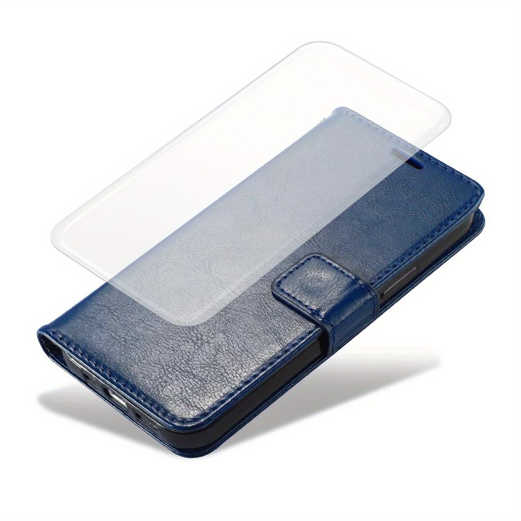 Flip PU Wallet Leather Case + Tempered Glass Screen Protector for Samsung Galaxy S25 Edge S24 Plus S23 Ultra S22 S21 S20 FE Card Holder & Kickstand