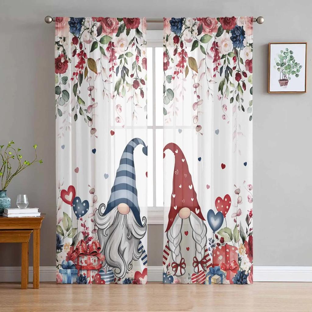 Rose Flower Leaves Tulle Curtains For Living Room Sheer Curtain For Bedroom Kitchen Blinds Voile Curtains