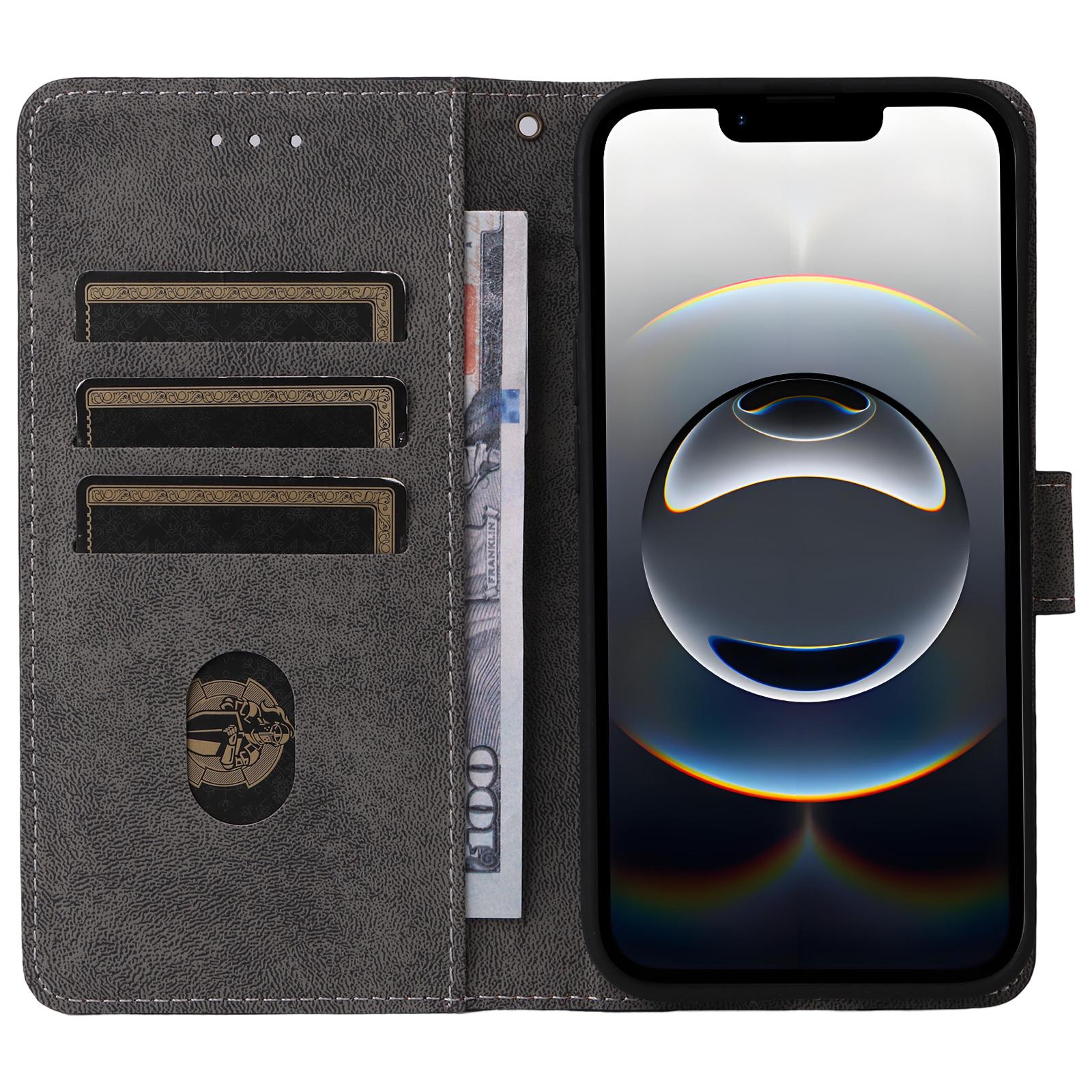 

For iPhone 16e Case Wallet RFID Blocking PU Leather Cover Viewing Stand Black