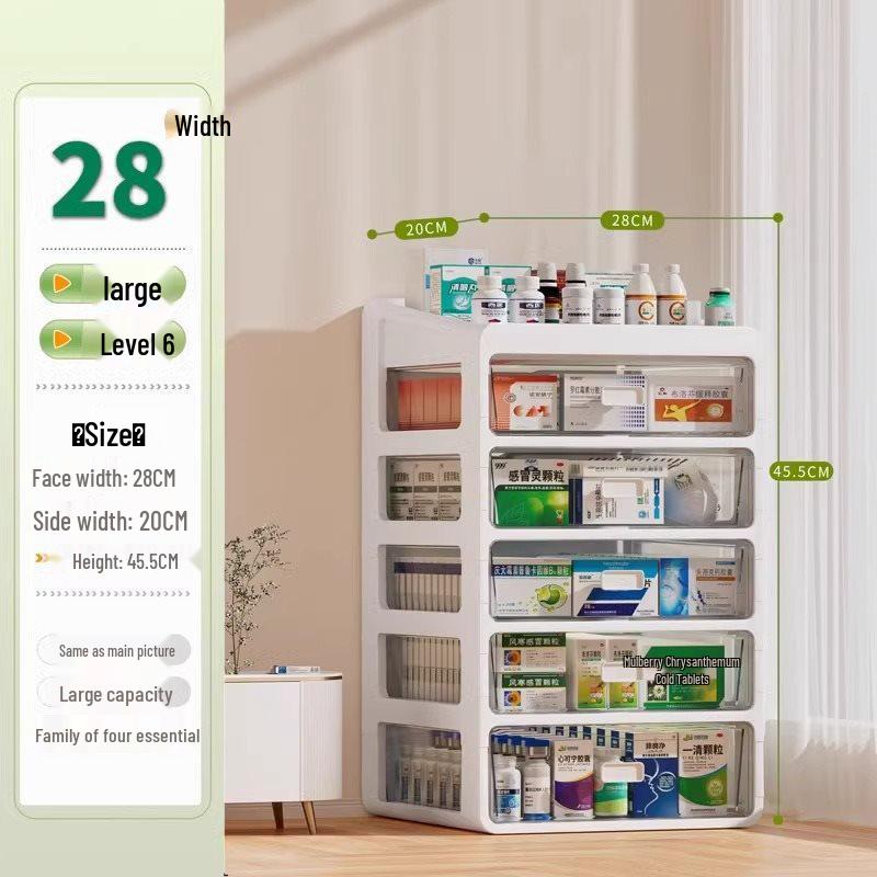 Large Capacity Family Medicine Storage Organizer Drawer Type Cabinet