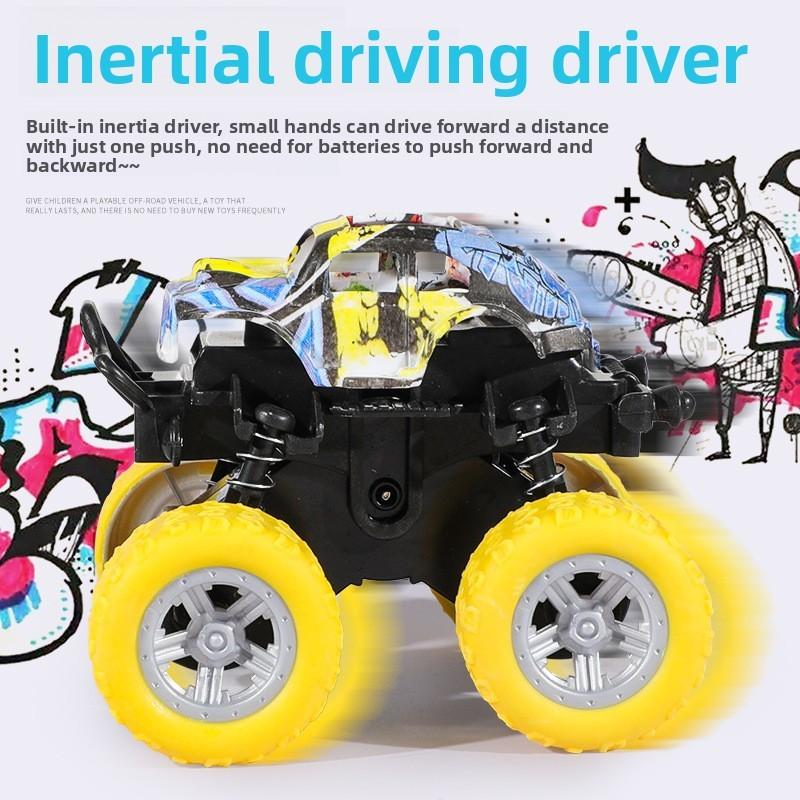 Inertial Off Road Car Toy For Kids With Large Wheels And Artistic Painting