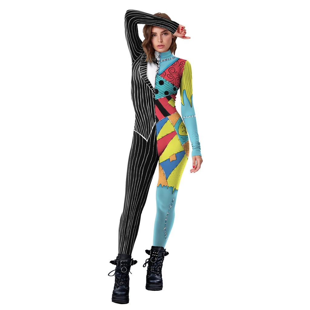 Halloween Costume Christmas Horror Night Sally Dress Stacked On Cosplay Digital Printed Costume