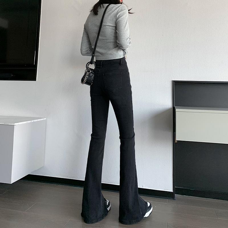 Black High-Waisted Slimming Flare Jeans for Women