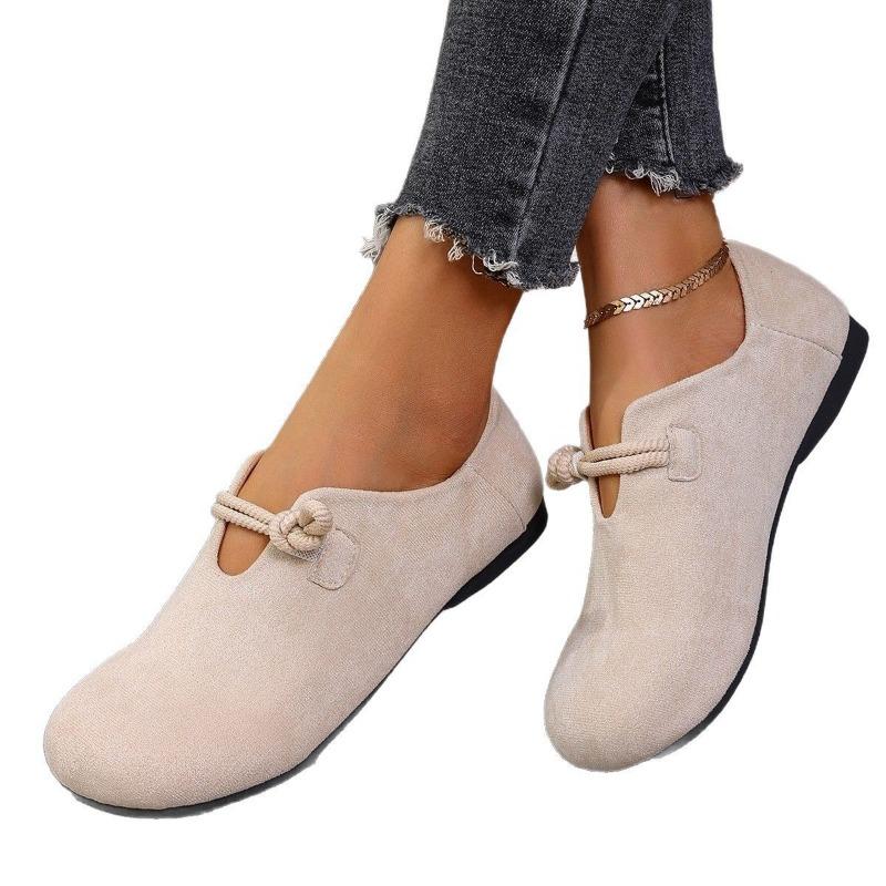 Large Size Women's Single Shoes Summer New Wind Round Head One Pedal All-inclusive Solid Color Flat Bottom