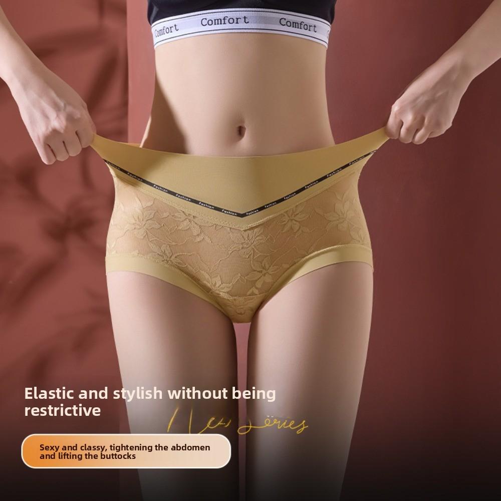 High Waist Thin Lace Panties Shapewear Slimming Shapers Floral Briefs Butt Lifter Underpants Girls