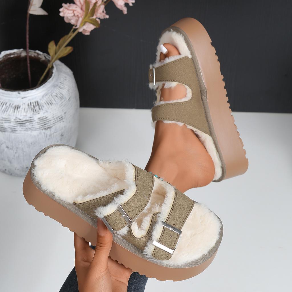 Women Slippers 2025 New Winter Platform Shoes for Women Spring Solid Sandals Slip on Comfortable Slippers Slides Women