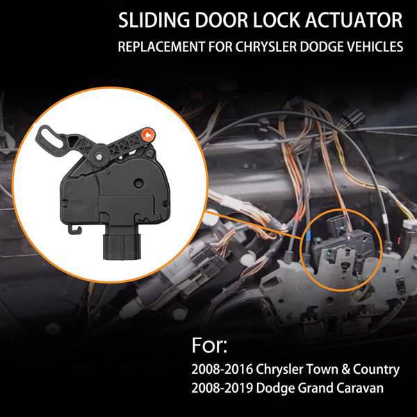 Automotive Sliding Door Lock Actuators (Left & Right) for Chrysler, Black, ABS Material