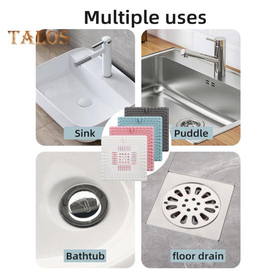 4 Bucăți Sifon de Duș Colector de Păr Pătrat Plastic Strecurătoare Chiuvetă Anti-Înfundare Cadă de Baie & Bucătărie Filtru Sifon Previne Țevile Înfundate Protecție Păr