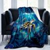 1pc Ultra-Soft Sea Turtle Flannel Blanket - Lightweight & Warm, Perfect for Sofa, Travel, & More - Vivid Digital Print