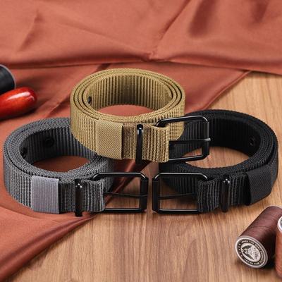Men's Belt Porous Canvas Pin Buckle Leather Belt Outdoor Sports Belt Women's Trendy Eyelet Belt With Jeans Belt For Men Women'