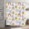 Cute Sunflower Moon Rainbow Cloud Shower Curtain Home Decor Bathroom Liner Kids Gift Creative Modern Waterproof Fabric 180X274Cm