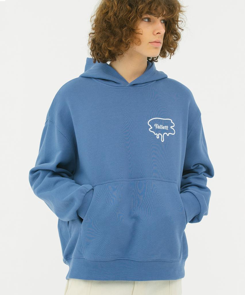 Brush Logo Hoodie Dusty Blue