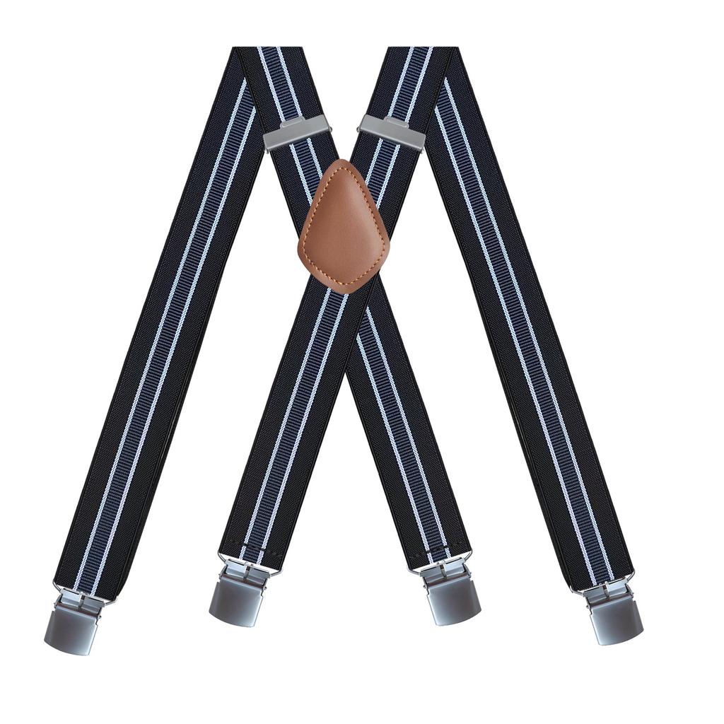 Elastische Hosenträger für Erwachsene mit 4 Clips für Herren und Damen, Hosenträger-Clips, 23 Farben optional