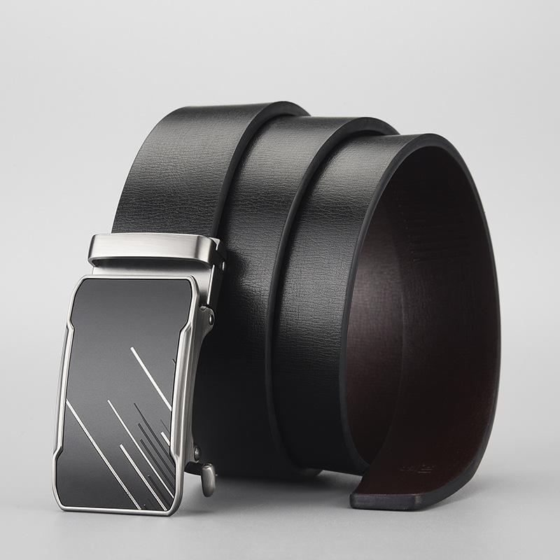 Belt Men'S High-End Business Leather Toothless Automatic Buckle Leather Men'S Belt