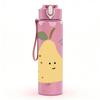 1PC Yellow Pear Fruit Sketch 750ml Color Plastic Sports Water Bottle Leakproof Flip Straw Lid Suitable for Sports Office Home Use