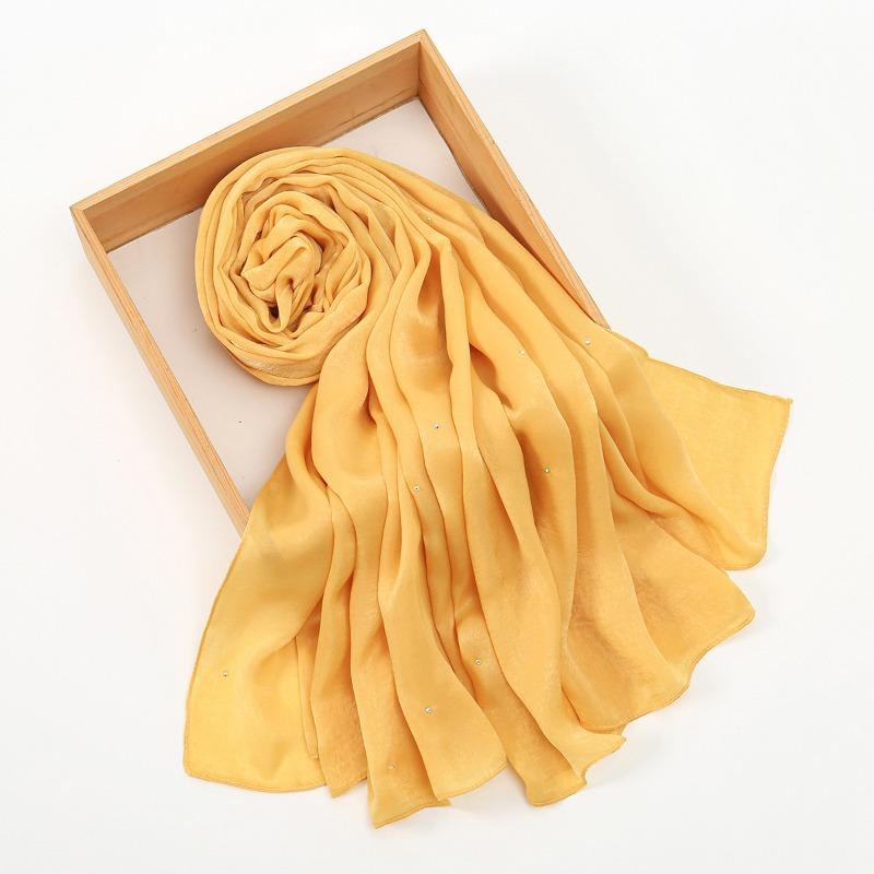 Hot-selling New Mulberry Silk Colored Diamond Versatile Women's Scarf Fashionable Long Thin Breathable Bag Head Long Scarf