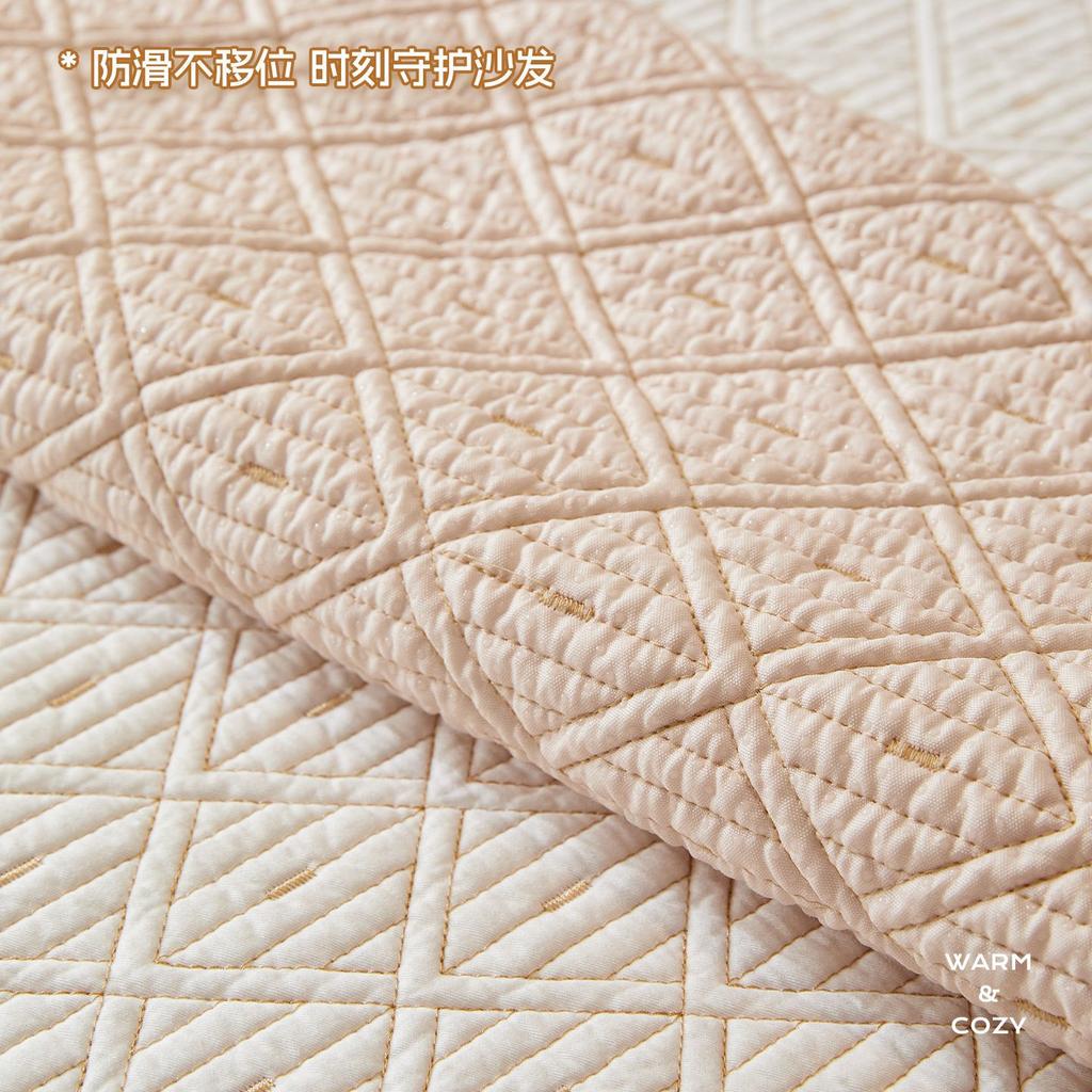 New Pure Cotton Sofa Cover Seat Cushion Plaid Striped Retro Style All-season Non-slip Sofa Cover Anti-wrinkle and Wear-resistant