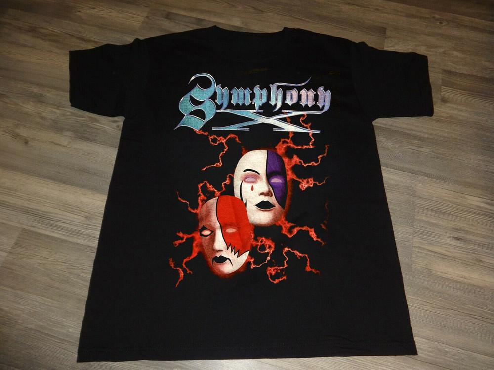Хлопковая футболка с принтом Symphony X Band Черная Подарок для фаната Унисекс Футболка M