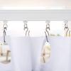 Jetec 60 Pcs Curtain Track Gliders Hooks, White Ceiling Curtain Track, Pack of 30 Pieces Hooks and 30 Pieces Gliders for Rails and Tracks